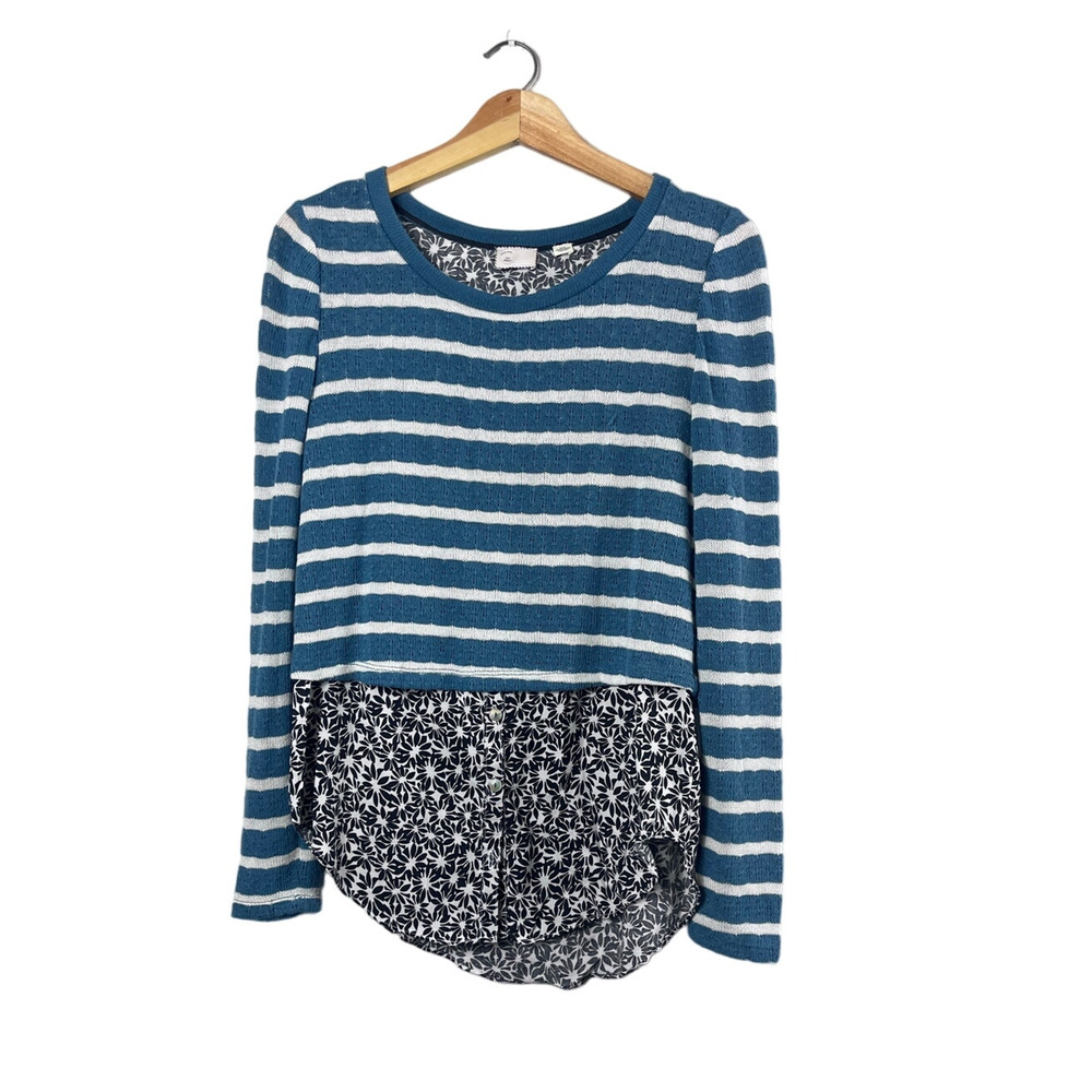 Women's Anthropologies Striped Long Sleeve Shirt S